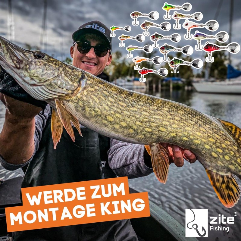 Zite Fishing Jigspinner Starterset | Barschköder Zanderköder Hechtköder Neon &