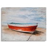 SYGALLERIER Nautical Canvas Wall Art Hand Painted Red Boat Still