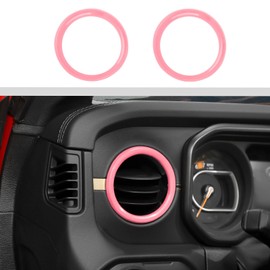 Dash Air Conditioning Vent Outlet Center Console Air Vents Cover Trim Compatible with 2024-2025 Jeep Wrangler JL JLU & Gladiator JT 4xe Interior Accessories 2pcs Pink ABS