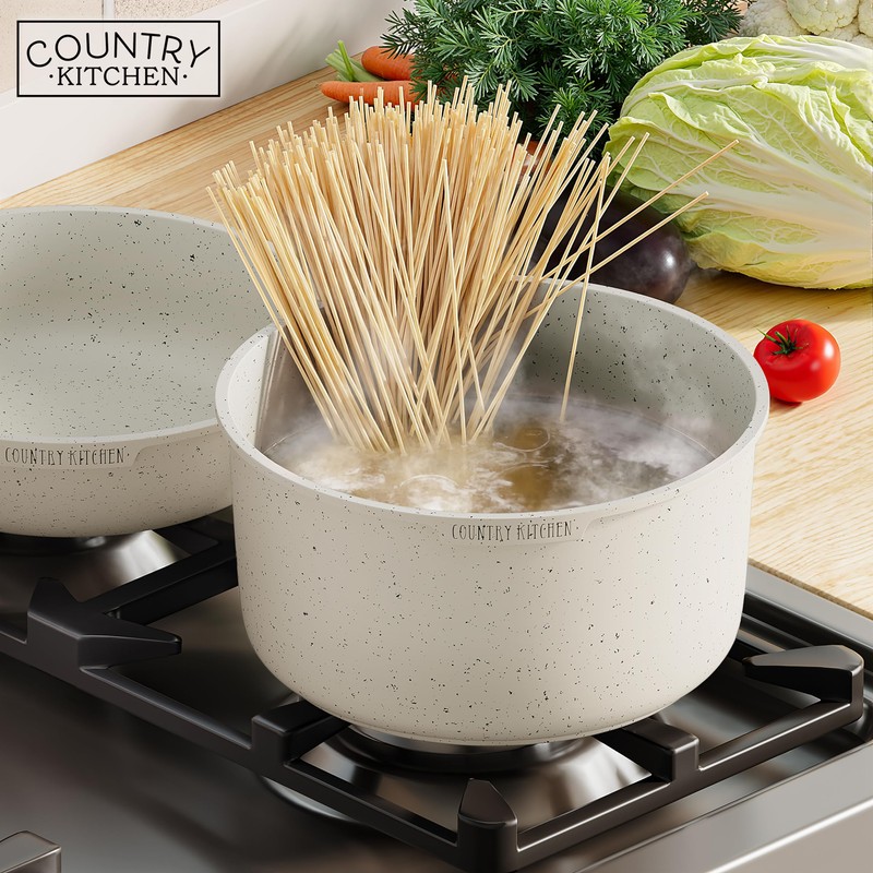 Country Kitchen Cookware Set with Removable Handle, Oven & RV