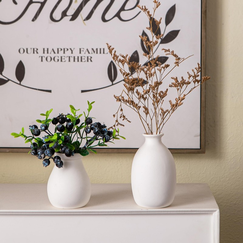 Sowlvenco Ceramic Bud Vase Set of 12, White Small Vases