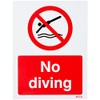 Caledonia Signs 13614E No Diving Sign, 200 mm x 150