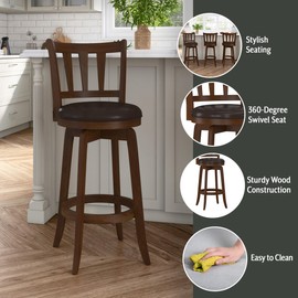 Hillsdale Presque Isle Swivel Stool, Bar Height, Cherry