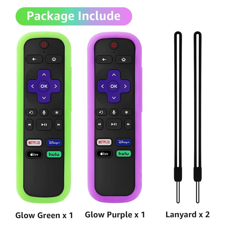 2 Pack Remote Cover for Roku, Battery Cover for TCL