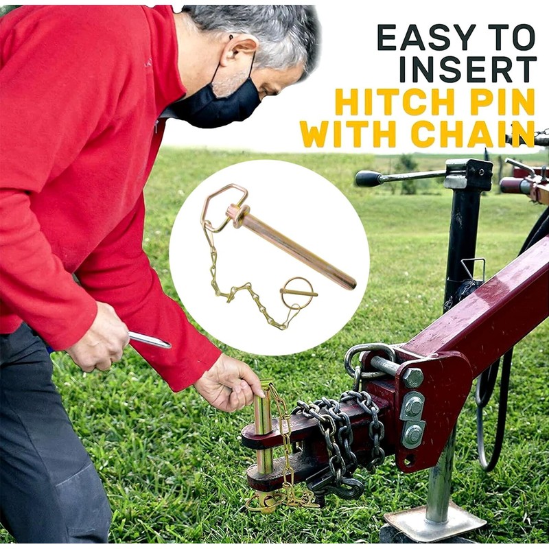 Heavy Duty Hitch Pin with Chain Trailer Pin Safety Pin