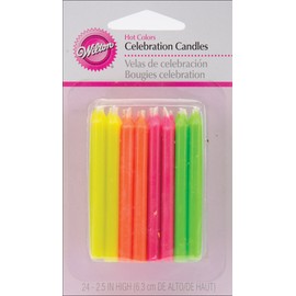 Wilton Birthday Candles, 2.5-Inch, Hot Colors, 24-Pack