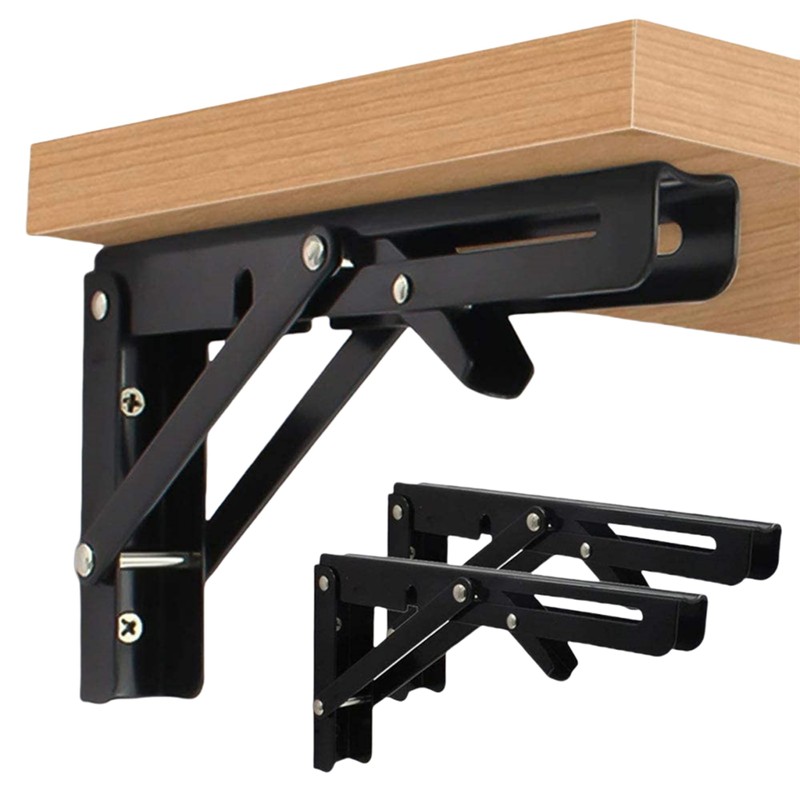 AMBOJIE Folding Shelf Brackets - 14 Inch 2 Pcs Heavy