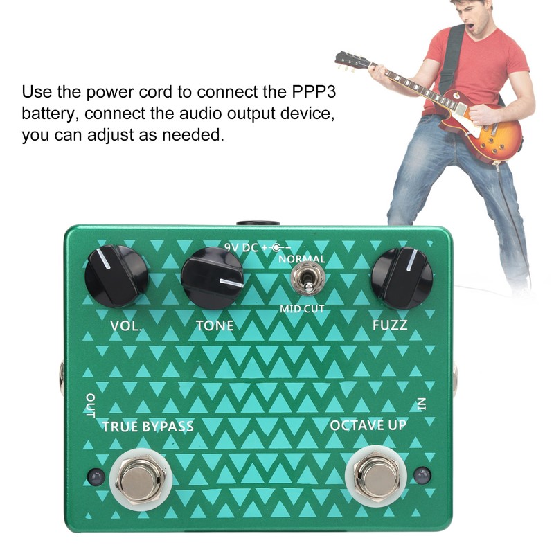 Distortion Guitar Pedal Octave Instrument Accessory with True Bypass Design