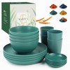 Wrova Wheat straw plates and bowls set of 16 -