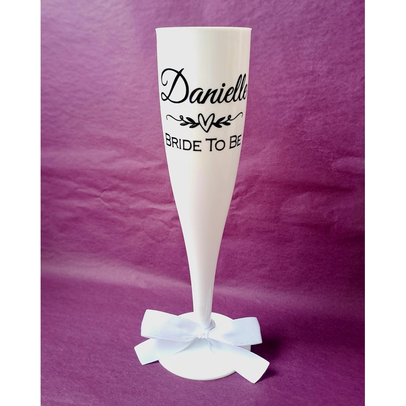 Bridal/Hen Do Reusable Champagne/Prosecco Flutes - Printed with Any Name