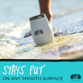 Toadfish Non-tipping 10oz Double Wall Insulated Stainless Steel Stemless Travel Wine Tumbler w/Easy Slide Lid - Graphite