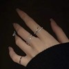 3pc Adjustable Opening S925 Sterling Silver Gold Rings for Women,