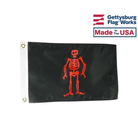SET #3: 12x18" Sized Historical Caribbean Pirate Boat Flag Set, Double-Sided Marine Grade Construction - SET #3 (ALL FLAGS): Henry Every - Blackbeard - Black Bart - Jolly Roger - Edward Low -Thomas Tew