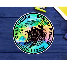 Surf Banzai Pipeline Hawaii 3" Sticker Decal Oahu Surfing North Shore