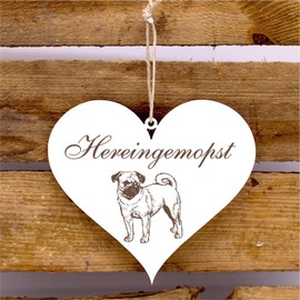 Door Sign with Pug Motif