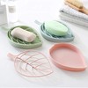 Lele 3 Color Soap Dishes,Leaf-Shaped Shower Soap bar Holder with