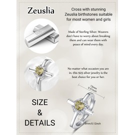 Cross Rings for Women Sterling Silver Cross Birthstone Ring Infinity Knot Cross Ring August Birthstone Cross Ring Peridot Cross Ring Jewellery Gifts for Women