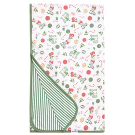 Copper Pearl Jumbo 3-Layer Baby Blanket: Soft Polyester/Rayon Quilt for Boys & Girls | Breathable, Cozy, Toddler Blanket | Baby Quilt for Newborns | 60x72 Twin/Crib Size | Green Elf