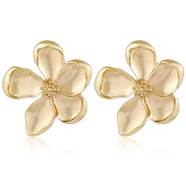 Gold Flower Earrings Large Flower Stud Earrings Flower Statement Earrings Boho Golden Earrings Studs Chic Vintage Chunky Floral Earrings for Women Flower Jewelry Gift