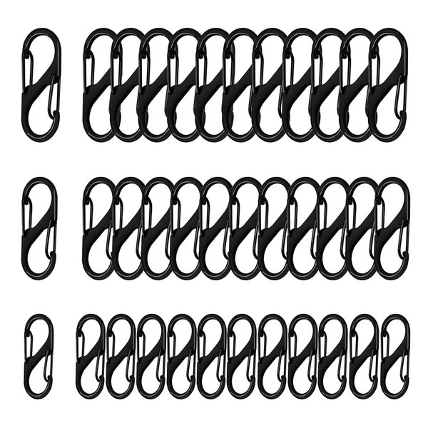 S Carabiner, 36 Pieces S Shaped Carabiner, Metal Double Carabiner