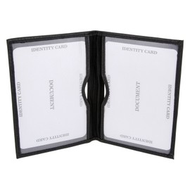 MACEMARO TRADING Credit Card Holder Credit Card Holder Credit Card Case Credit Card Case EC Credit Card Business Card ID Leather Grey Brown Black Wallet Women Men Viewing Window 2 Compartments, black,