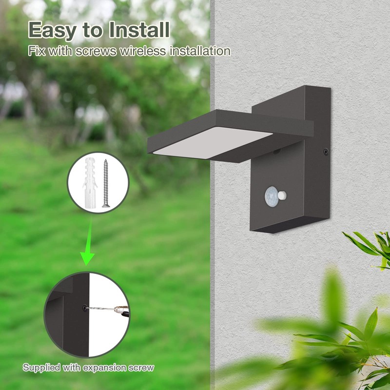 Lustrlach Solar Lights Motion Sensor Outdoor Wall Sconce Waterproof LED