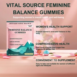 Risonsiu Risonsiu Feminine Balance Gummies,Women's Health Gummies,Pineapple Gummies for Women Immune Support & PH & Vaginal Flora Balance - 60 Gummies