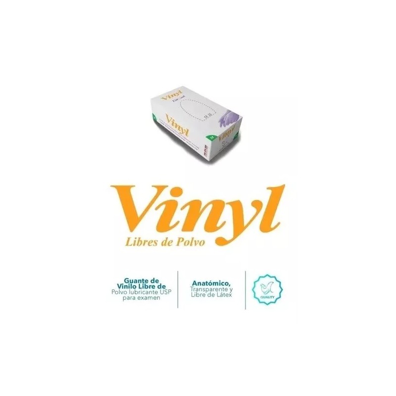 UniSeal Guante Vinyl Vinil Uniseal Sin Polvo Trasparente C/100 T/m