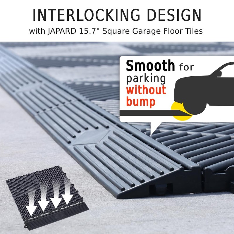 Japard Garage Floor Tiles Looped Edge 4 Pack for Race
