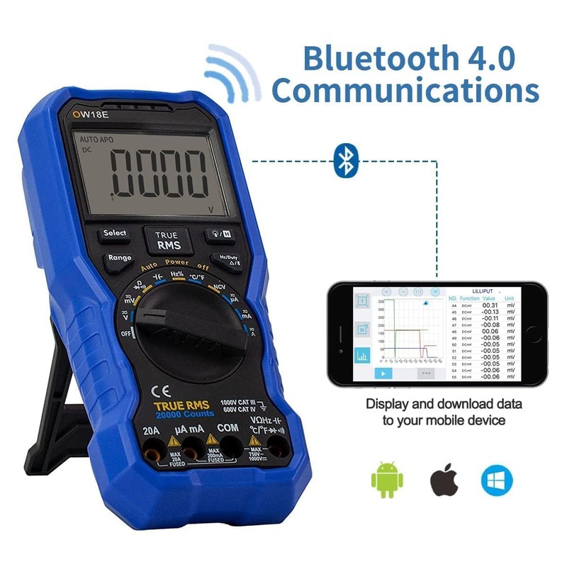 OW18E Digital Multimeter, 20000 Counting True-RMS Voltmeter Ohmmeter, Backlight LCD
