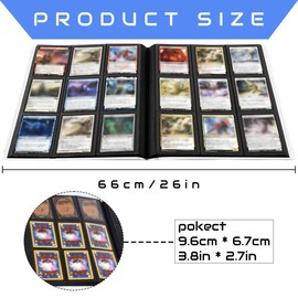 Card Binder for Pokemon‍,‍‍ 9-Pocket Trading Card Album, 432 Pockets Card Folder Holder, Trading Card Album Folder with Elastic Strap, Card‍ Collect Binder for Sports Game Football Basketball Cards