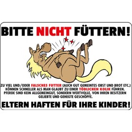 Ontrada Tin Sign 20 x 30 cm Curved Horse Please Not Feed Eartern Decorative Gift Metal Sign