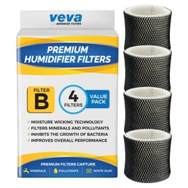 VEVA 4 Pack Premium Humidifier Filters Replacement for Holmes Filter B, HWF64, and Other Sunbeam Bionaire Cool Mist Humidifiers