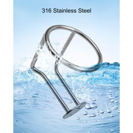 Boat Cup Holders 2 PCS, 316 Grade Stainless Steel Ringlike Water Drink Holder，Marine Cup Holders Mount Large Metal Outdoor Boat Cup Ring Holders for Drinks