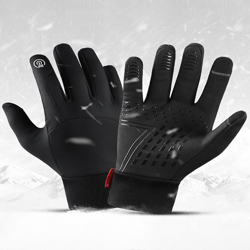 Winter Men Women Cycle Gloves Waterproof Windproof Fleece Lining Touchscreen