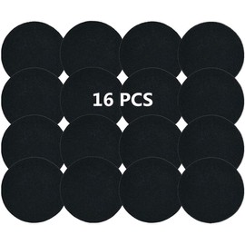 Kettion 16 Filtros de Paquete para Bandejas de Compost, Kitchen Compost Filtros de Carbón Activado en Cubo de Repuesto de Contenedores de Compost (6.25 x 0.2 Pulgada, Negro)