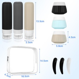 AiQInu 11 Pezzi Flaconi da Viaggio in Silicon, Contenitori Da Viaggio Per Liquidi, Ricaricabili Bottiglie Da Viaggio In Silicon, Per Lozione Shampoo Balsamo, Nessun BPA