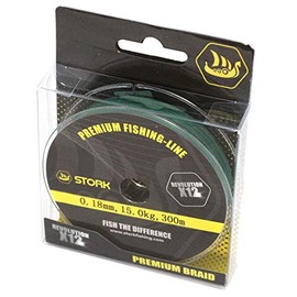 Stork Revolution 12-Fold Braided Premium Fishing Line 300 m (Moss Green, 17.6 kg / 0.22 mm)