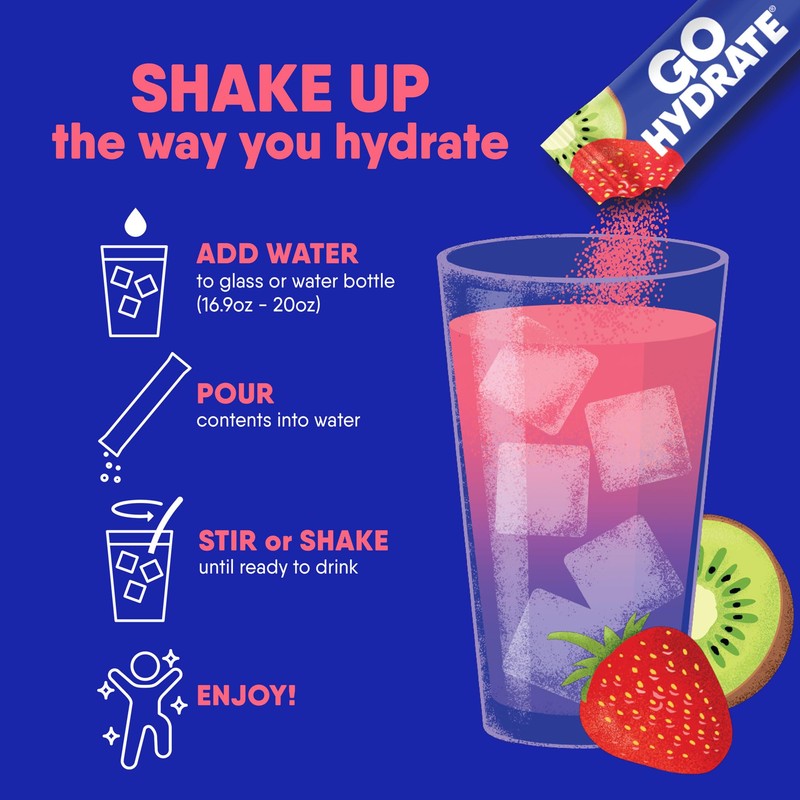 GoHydrate Low Sodium Electrolytes Powder Packets Sugar Free - Instant