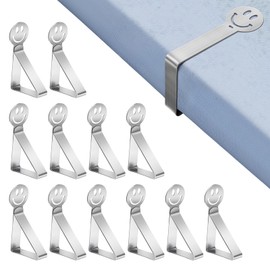 Arvoni Pack of 12 Tablecloth Clips Stainless Steel Tablecloth Holder Outdoor for Thick Tables, Smile Tablecloth Clips, Table Clips Outdoor Garden Table Restaurant, Tablecloth Holder Outdoor for Family