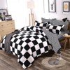 Lanqinglv Single Duvet Cover Set Black and White Checkered Plaid