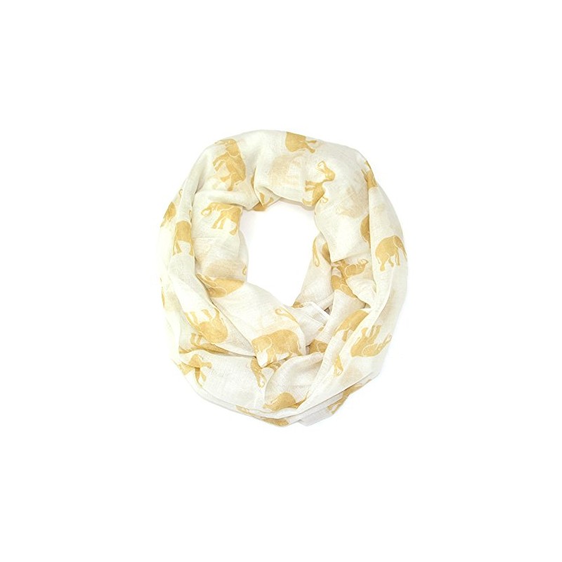 Elephant Print Infinity Scarf (Ivory)