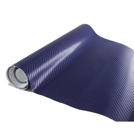 Bree Electric Blue 3D Carbon Fiber Vinyl Wrap for Car , Cell Phones, Furnitures, Desks and DIY (59x12 INCH, Blue)