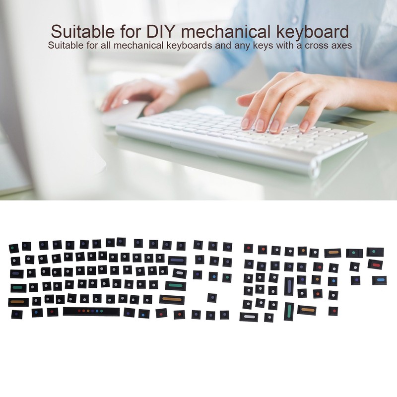 Dot Keycap Dye Sublimation Mechanical Keyboard Compatible with 61/64/68/87/96/104/108Black