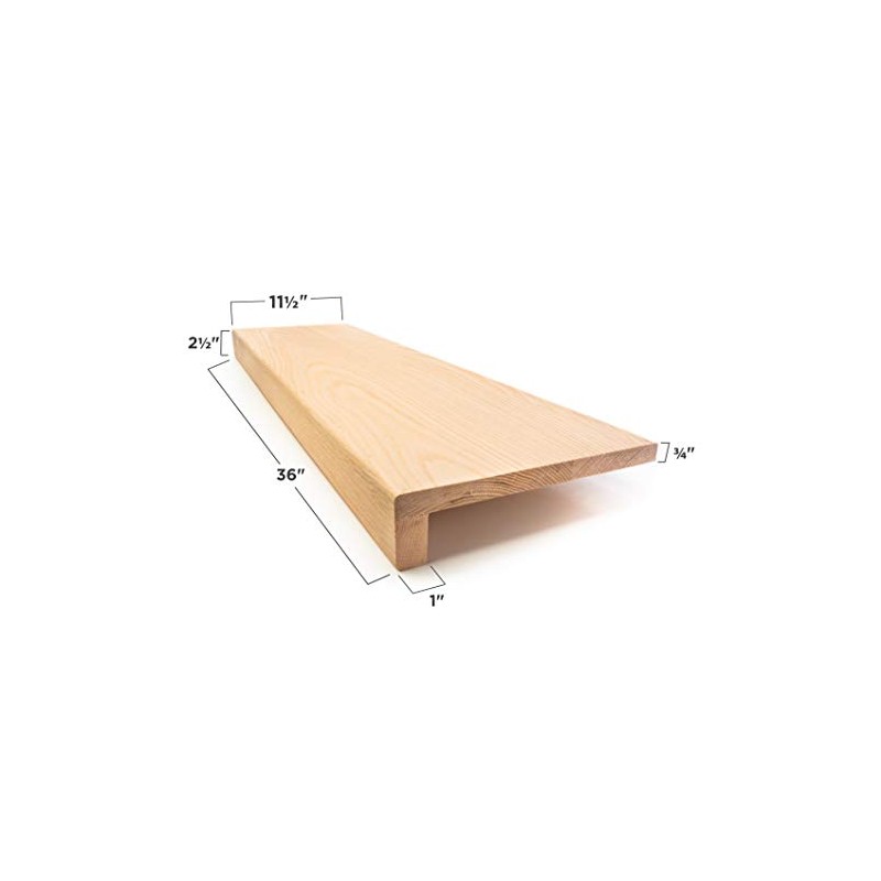 Solid Red Oak Stair Tread with Large (1 3/4") Square