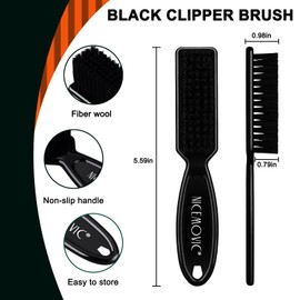 NICEMOVIC NICEMOVIC Barber Clipper Brushes, 10 Pcs Plastic Handle Nylon Bristles Cleaning Brush, Multifunctional Cleaning Supplies for Hair Styling Tools, Kitchen Sink, Shoes (Black)