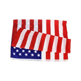 IND INTERNATIONAL 3x5 Ft US Flag, Long Lasting USA Flags, Sewn Stripes, UV Resistant, Double Side Polyester with 2 Metal Grommets to Fly from a Pole 90 x 150 Cm, Pack of 1, Red, Blue & White (J-1)