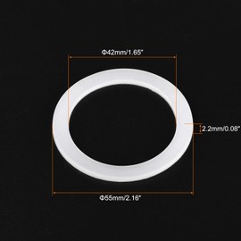 MECCANIXITY Gasket Seal Coffee Maker White Silicone Ring Replacement 42x55x2.2mm for 2-Cup Aluminium Coffee Pot, Pack of 5