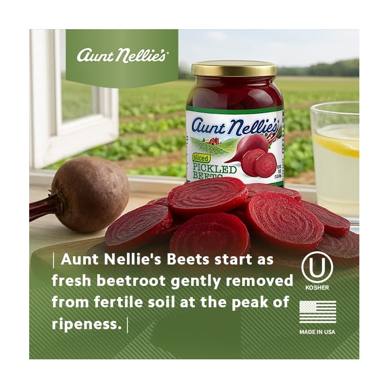 Aunt Nellie’s Sliced Pickled Beets | Tangy, Earthy, Sweet and