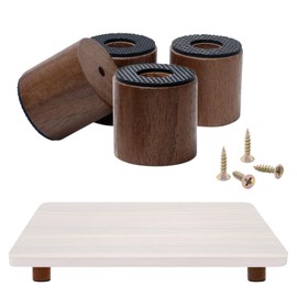 ANFU Cutting Board Feet, Walnut Chopping Board Feets, Non Slip Self Adhesive Butcher Block Legs with Screw (Not included Boards)